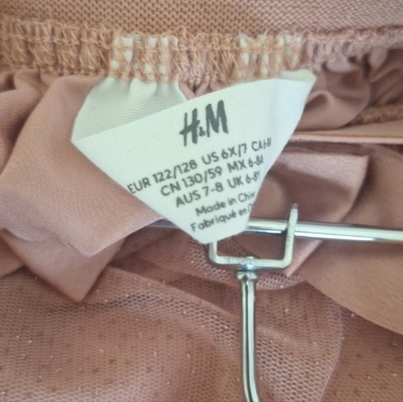 H&M Girls Pink Glitter Tule Skirt Size 6x/7 - Picture 3 of 3